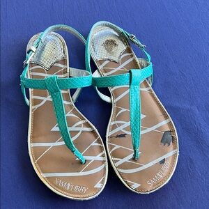 Sam & Libby Aqua Strappy Sandals 7.5